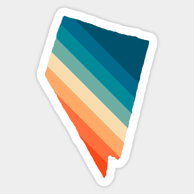 Nevada State Retro Map Sticker by n23tees